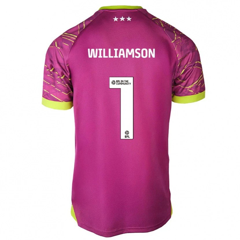 Danxen Mujer Camiseta Woody Williamson #1 Rojo Violeta Medio Portero Equipación 2025/26 La Camisa