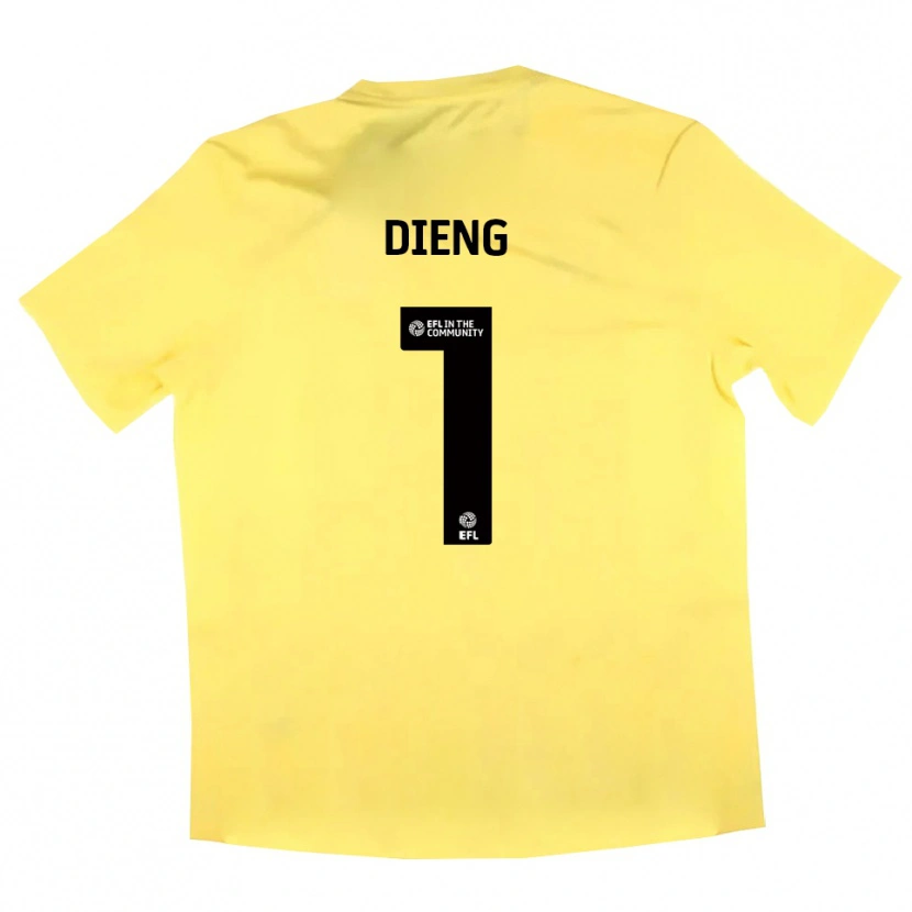 Danxen Mujer Camiseta Seny Dieng #1 Negro Amarillo Portero Equipación 2025/26 La Camisa