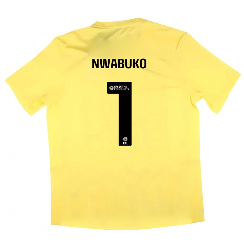Danxen Mujer Camiseta Sam Nwabuko #1 Negro Amarillo Portero Equipación 2025/26 La Camisa