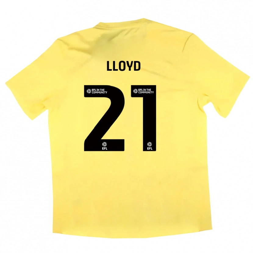 Danxen Mujer Camiseta Oliver Lloyd #21 Negro Amarillo Portero Equipación 2025/26 La Camisa