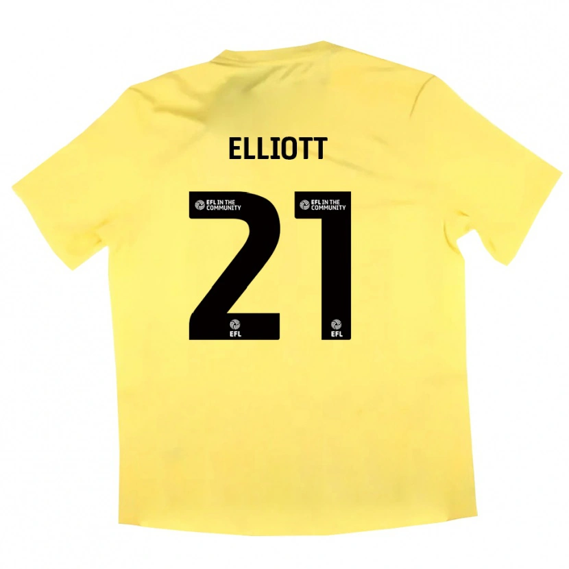 Danxen Mujer Camiseta Felix Elliott #21 Negro Amarillo Portero Equipación 2025/26 La Camisa