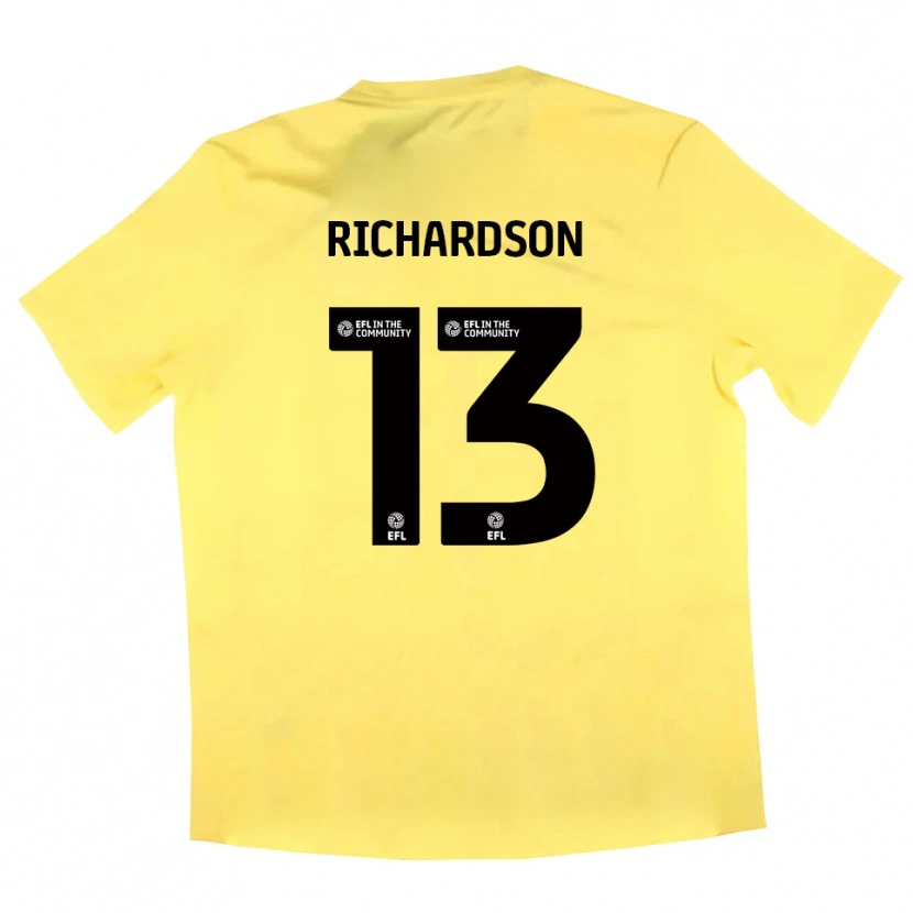 Danxen Mujer Camiseta Joseph Richardson #13 Negro Amarillo Portero Equipación 2025/26 La Camisa