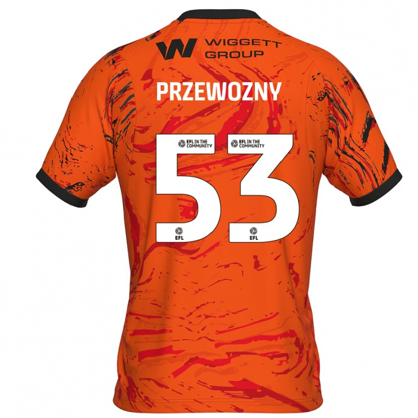 Danxen Mujer Camiseta Jakub Przewozny #53 Naranja Negro Portero Equipación 2025/26 La Camisa