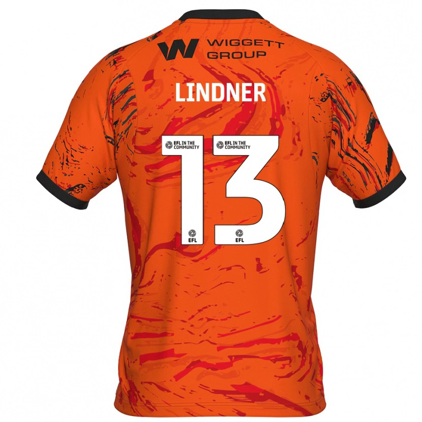 Danxen Mujer Camiseta Caspar Lindner #13 Naranja Negro Portero Equipación 2025/26 La Camisa
