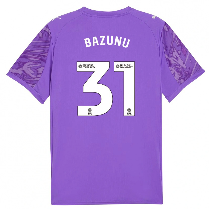 Danxen Mujer Camiseta Gavin Bazunu #31 Morado Blanco Portero Equipación 2025/26 La Camisa