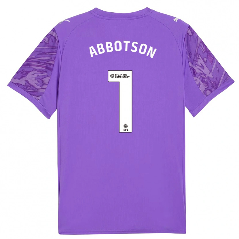 Danxen Mujer Camiseta Oscar Abbotson #1 Morado Blanco Portero Equipación 2025/26 La Camisa
