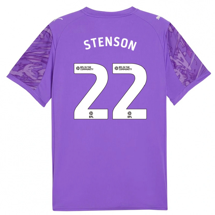 Danxen Mujer Camiseta Fran Stenson #22 Morado Blanco Portero Equipación 2025/26 La Camisa
