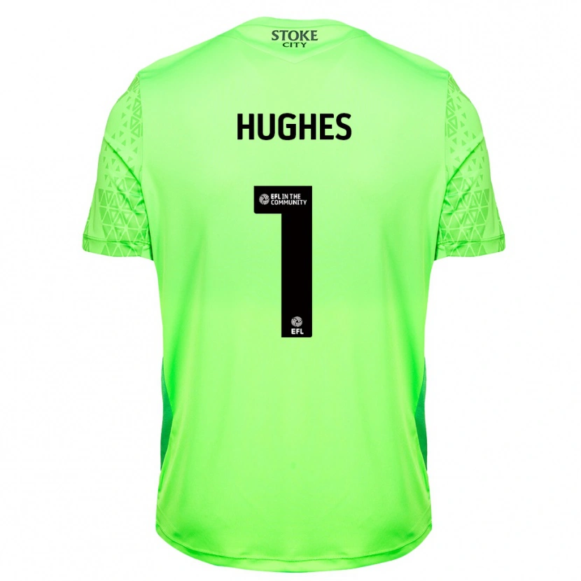 Danxen Mujer Camiseta Jonny Hughes #1 Verde Negro Portero Equipación 2025/26 La Camisa