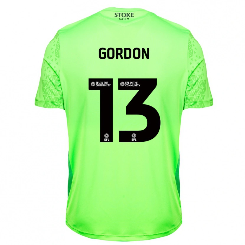 Danxen Mujer Camiseta Jonathon Gordon #13 Verde Negro Portero Equipación 2025/26 La Camisa