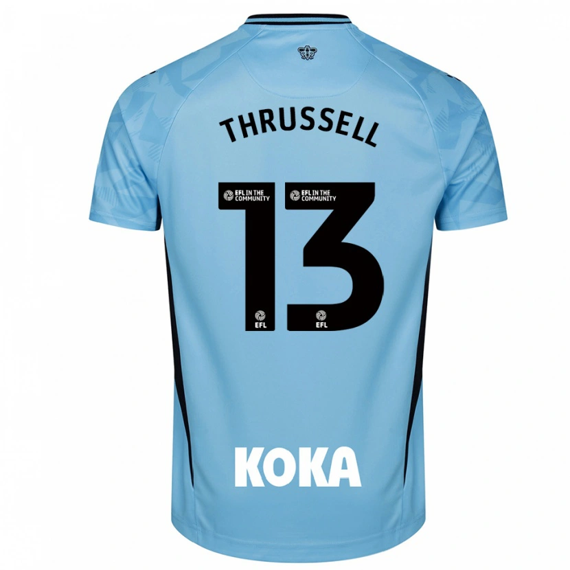 Danxen Mujer Camiseta Sebastian Thrussell #13 Azul Cielo Claro Portero Equipación 2025/26 La Camisa