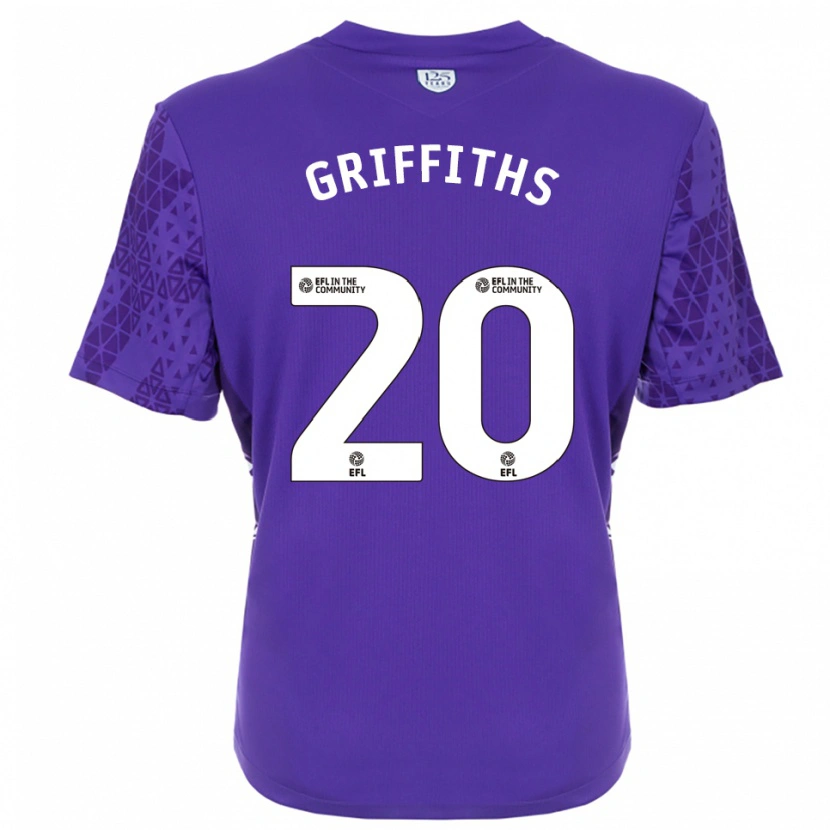 Danxen Mujer Camiseta Josh Griffiths #20 Morado Blanco Portero Equipación 2025/26 La Camisa