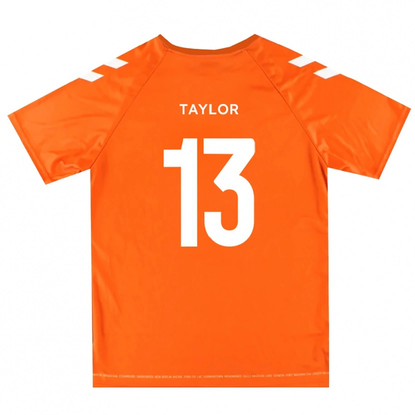 Danxen Mujer Camiseta Sam Taylor #13 Blanco Naranja Portero Equipación 2025/26 La Camisa
