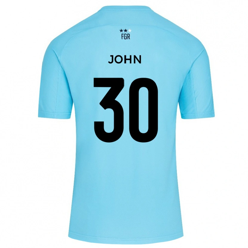 Danxen Mujer Camiseta Dylan John #30 Blanco Azul Cielo Portero Equipación 2025/26 La Camisa