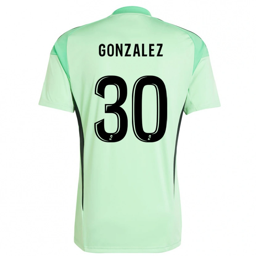 Danxen Mujer Camiseta Matéo Gonzalez #30 Negro Verde Claro Portero Equipación 2025/26 La Camisa