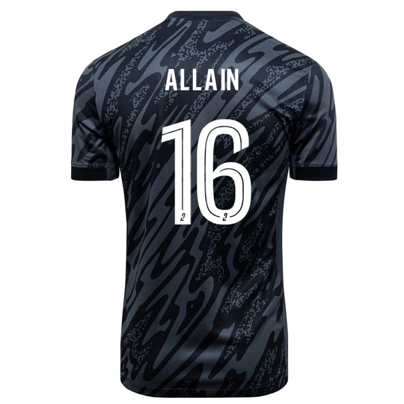 Danxen Mujer Camiseta Bobby Allain #16 Negro Gris Portero Equipación 2025/26 La Camisa