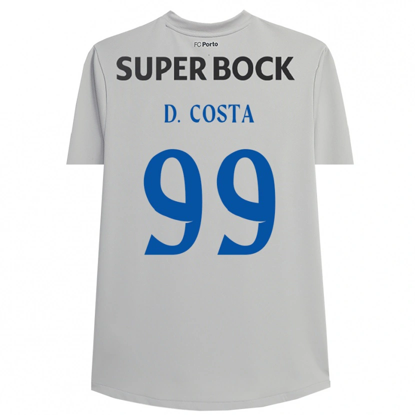 Danxen Mujer Camiseta Diogo Costa #99 Gris Claro Negro Portero Equipación 2025/26 La Camisa