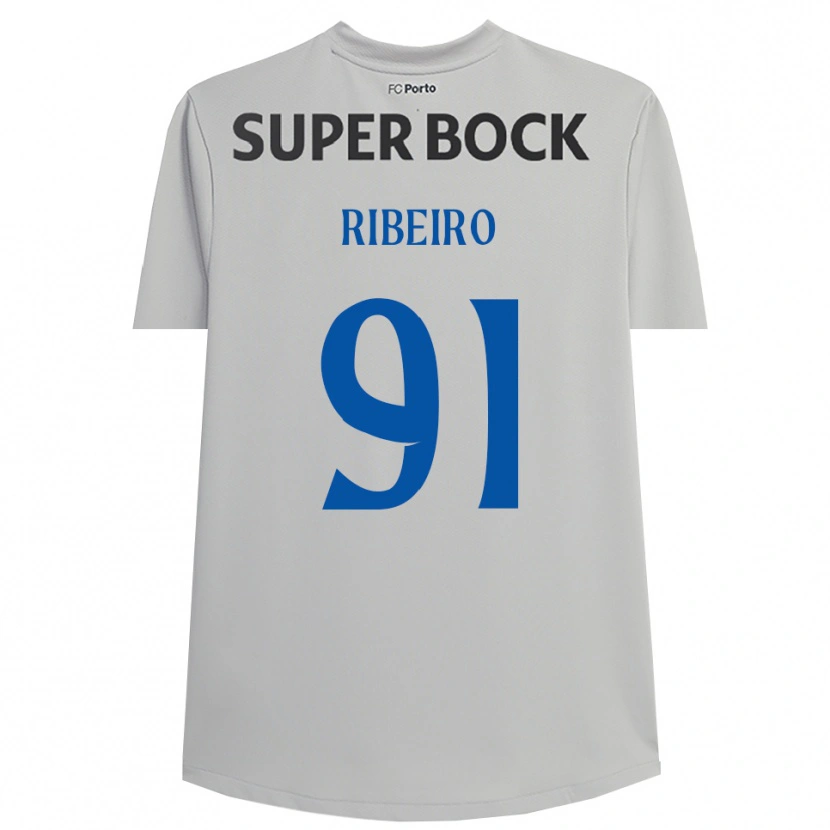 Danxen Mujer Camiseta Gonçalo Ribeiro #91 Gris Claro Negro Portero Equipación 2025/26 La Camisa