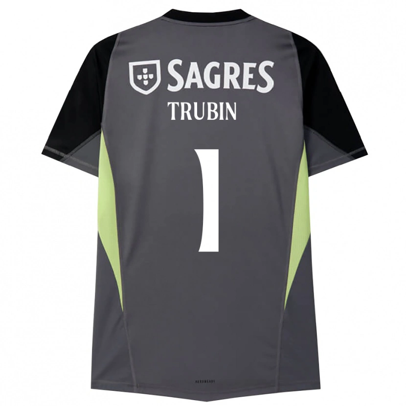 Danxen Mujer Camiseta Anatoliy Trubin #1 Gris Oscuro Negro Portero Equipación 2025/26 La Camisa