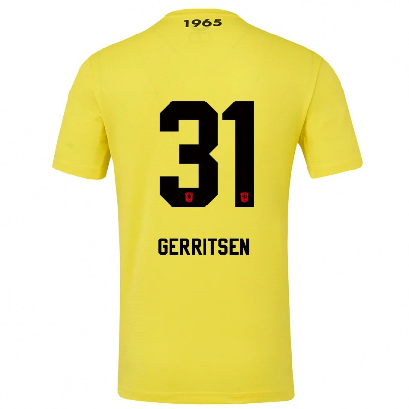 Danxen Mujer Camiseta Yannick Gerritsen #31 Amarillo Negro Portero Equipación 2025/26 La Camisa