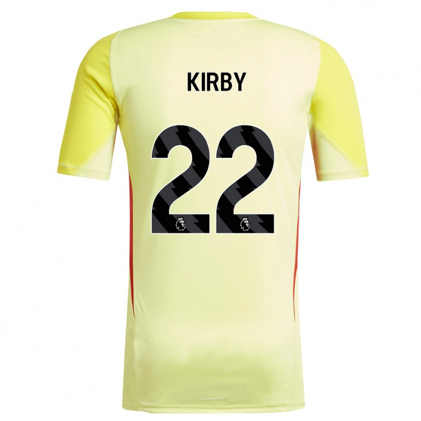 Danxen Mujer Camiseta Faye Kirby #22 Amarillo Rojo Portero Equipación 2025/26 La Camisa