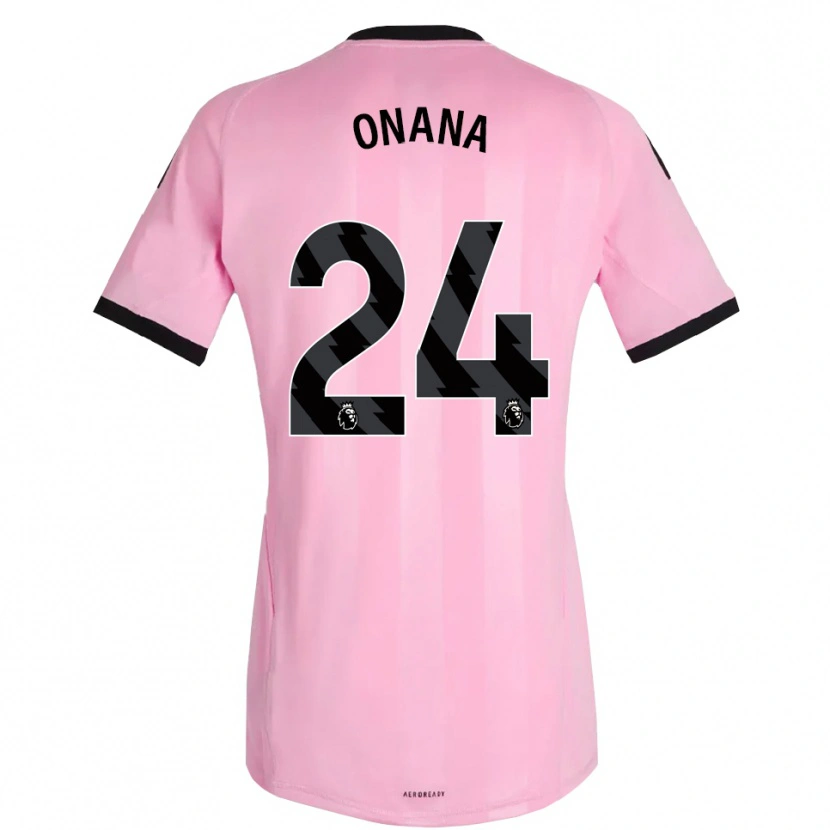 Danxen Mujer Camiseta André Onana #24 Rosa Negro Portero Equipación 2025/26 La Camisa