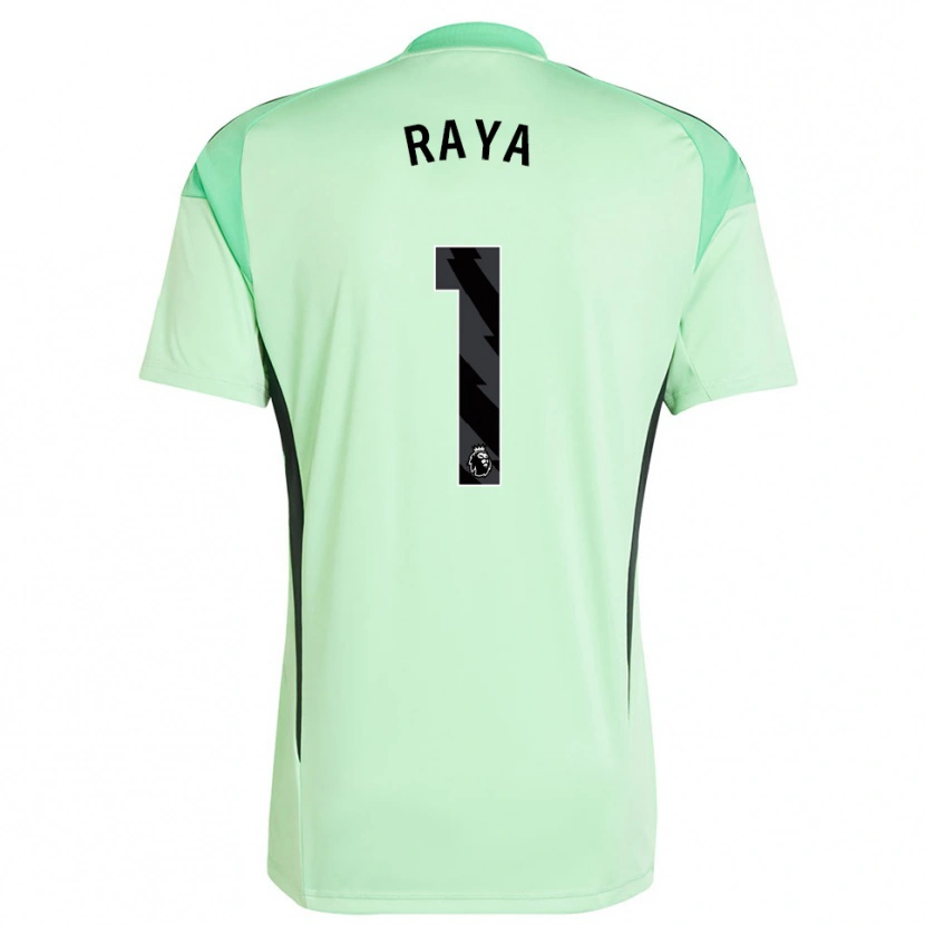 Danxen Mujer Camiseta David Raya #1 Verde Claro Negro Portero Equipación 2025/26 La Camisa