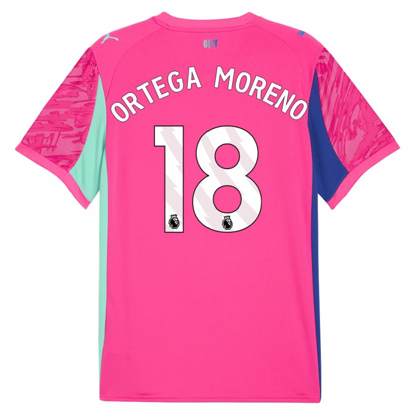 Danxen Mujer Camiseta Stefan Ortega #18 Rosa Rosa Portero Equipación 2025/26 La Camisa