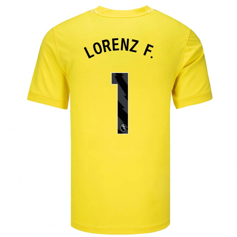 Danxen Mujer Camiseta Lorenz Ferdinand #1 Amarillo Negro Portero Equipación 2025/26 La Camisa