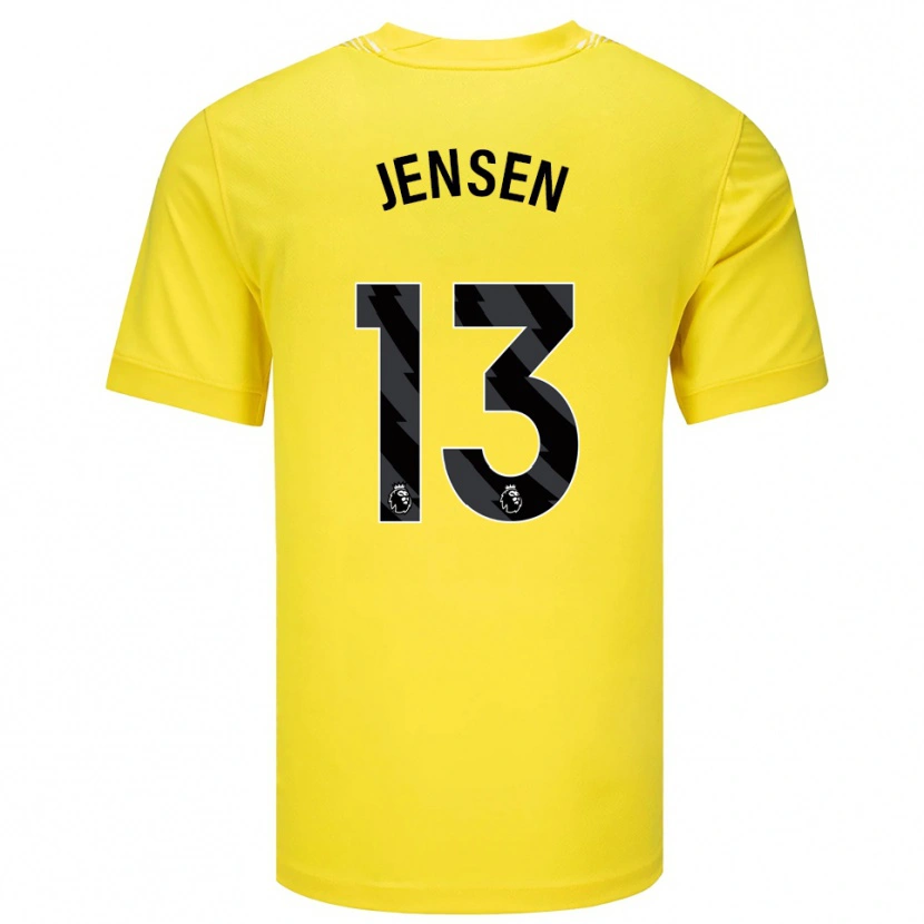 Danxen Mujer Camiseta Sebastian Jensen #13 Amarillo Negro Portero Equipación 2025/26 La Camisa
