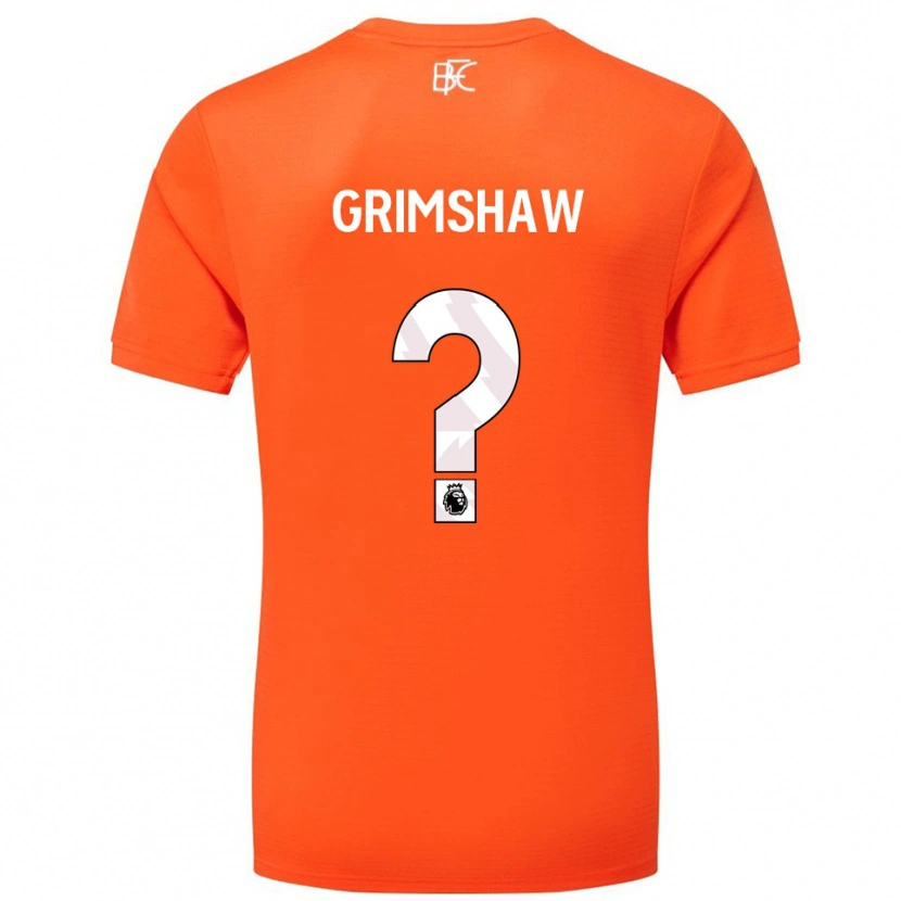 Danxen Mujer Camiseta Harry Grimshaw #0 Naranja Blanco Portero Equipación 2025/26 La Camisa