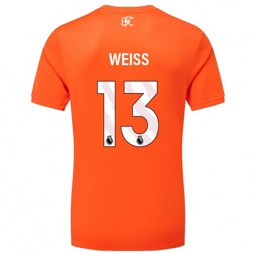 Danxen Mujer Camiseta Max Weiß #13 Naranja Blanco Portero Equipación 2025/26 La Camisa