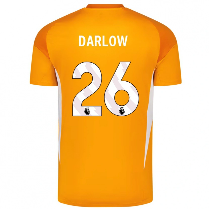 Danxen Mujer Camiseta Karl Darlow #26 Naranja Blanco Portero Equipación 2025/26 La Camisa