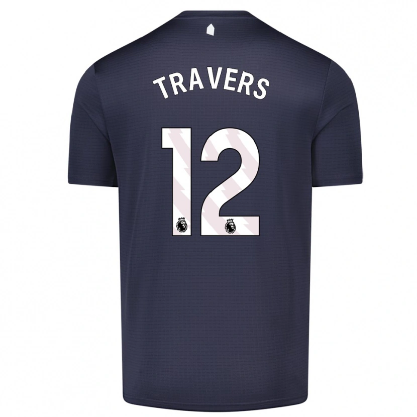 Danxen Mujer Camiseta Mark Travers #12 Blanco Negro Portero Equipación 2025/26 La Camisa