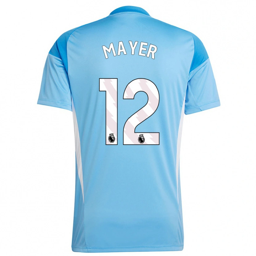 Danxen Mujer Camiseta Oliver Mayer #12 Azul Blanco Portero Equipación 2025/26 La Camisa