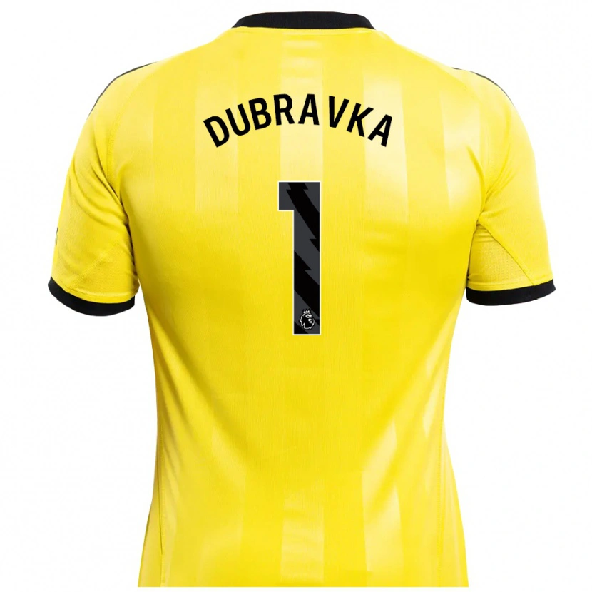 Danxen Mujer Camiseta Martin Dúbravka #1 Amarillo Negro Portero Equipación 2025/26 La Camisa
