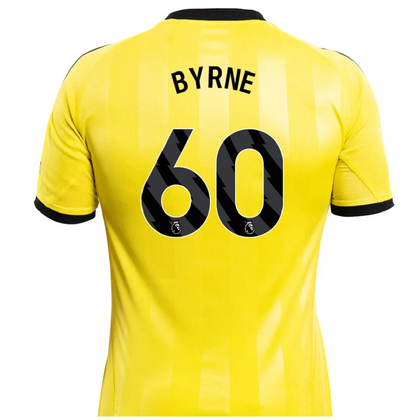 Danxen Mujer Camiseta Reece Byrne #60 Amarillo Negro Portero Equipación 2025/26 La Camisa