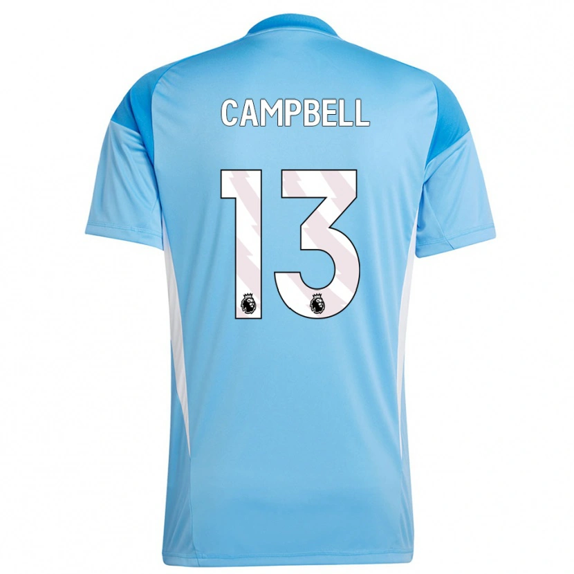 Danxen Mujer Camiseta Luke Campbell #13 Azul Blanco Portero Equipación 2025/26 La Camisa