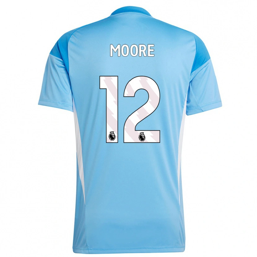 Danxen Mujer Camiseta Daniel Moore #12 Azul Blanco Portero Equipación 2025/26 La Camisa