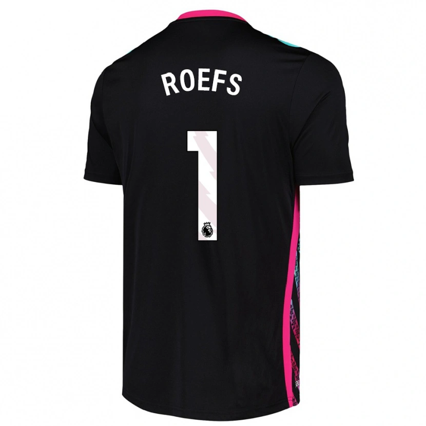 Danxen Mujer Camiseta Robin Roefs #1 Blanco Negro Portero Equipación 2025/26 La Camisa