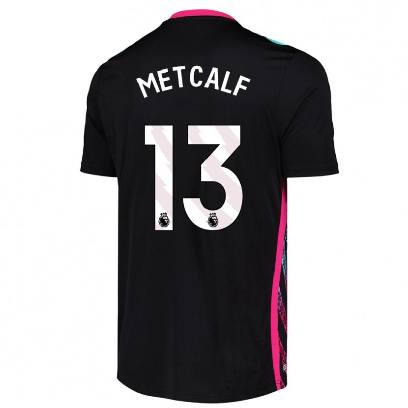 Danxen Mujer Camiseta Ben Metcalf #13 Blanco Negro Portero Equipación 2025/26 La Camisa