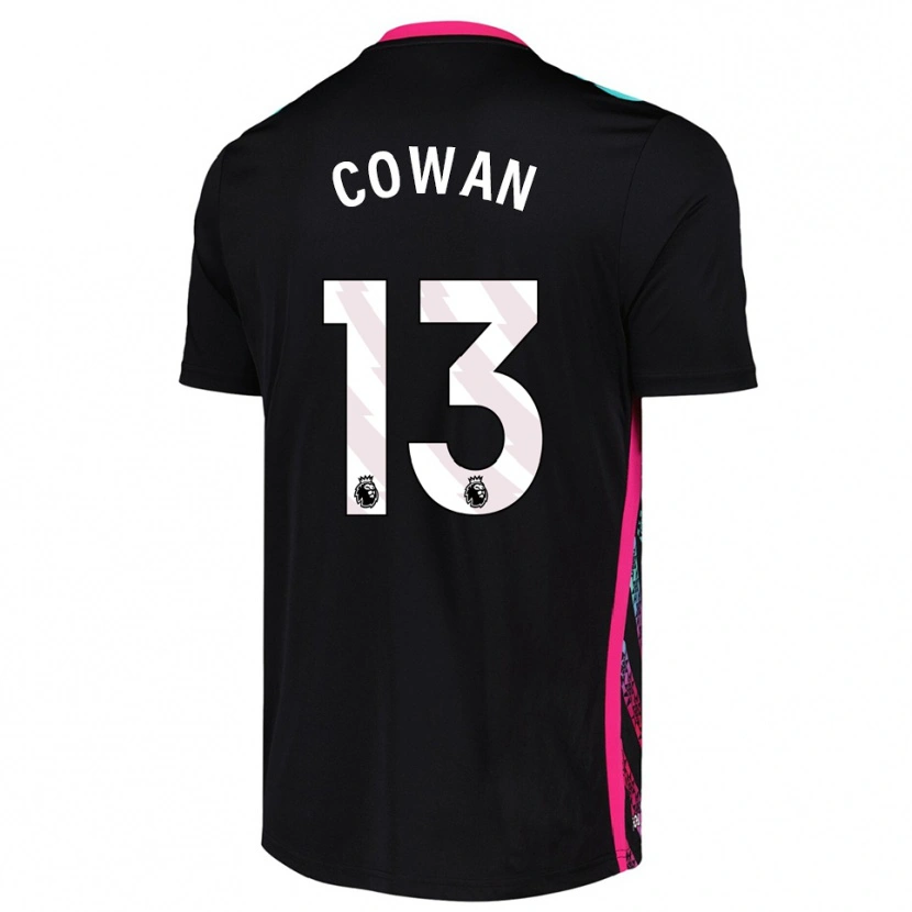 Danxen Mujer Camiseta Joe Cowan #13 Blanco Negro Portero Equipación 2025/26 La Camisa