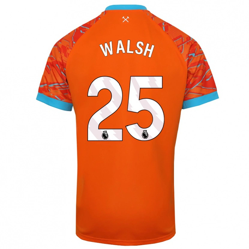 Danxen Mujer Camiseta Megan Walsh #25 Naranja Blanco Portero Equipación 2025/26 La Camisa