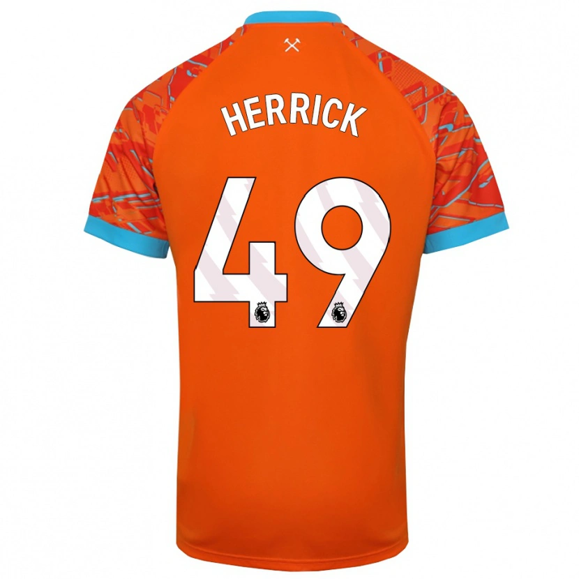 Danxen Mujer Camiseta Finlay Herrick #49 Naranja Blanco Portero Equipación 2025/26 La Camisa
