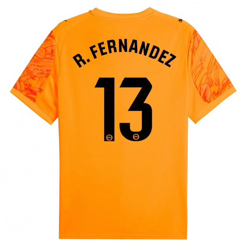 Danxen Mujer Camiseta Raúl Fernández #13 Naranja Negro Portero Equipación 2025/26 La Camisa