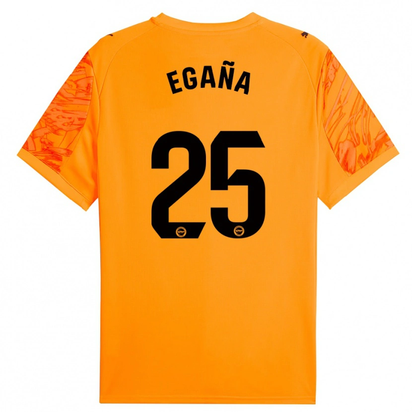 Danxen Mujer Camiseta Eider Egaña #25 Naranja Negro Portero Equipación 2025/26 La Camisa