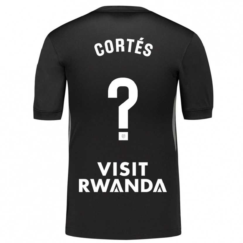 Danxen Mujer Camiseta Lucas Cortés #0 Negro Blanco Portero Equipación 2025/26 La Camisa