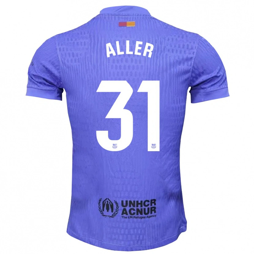 Danxen Mujer Camiseta Eder Aller #31 Azul Negro Portero Equipación 2025/26 La Camisa