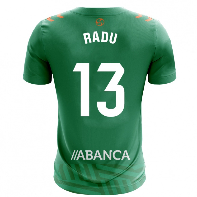 Danxen Mujer Camiseta Ionuț Radu #13 Verde Blanco Portero Equipación 2025/26 La Camisa