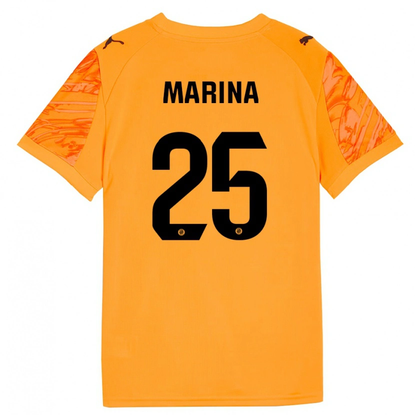 Danxen Mujer Camiseta Sergi Marina #25 Naranja Negro Portero Equipación 2025/26 La Camisa