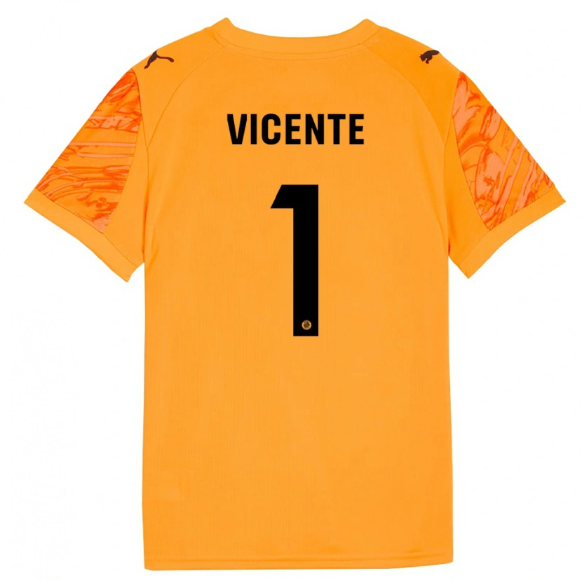 Danxen Mujer Camiseta Diego Vicente #1 Naranja Negro Portero Equipación 2025/26 La Camisa